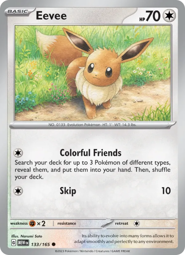 Eevee 133/165 · Pokémon 151